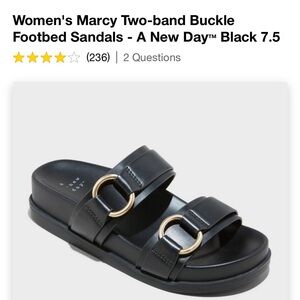 Target Buckle Platform Sandals